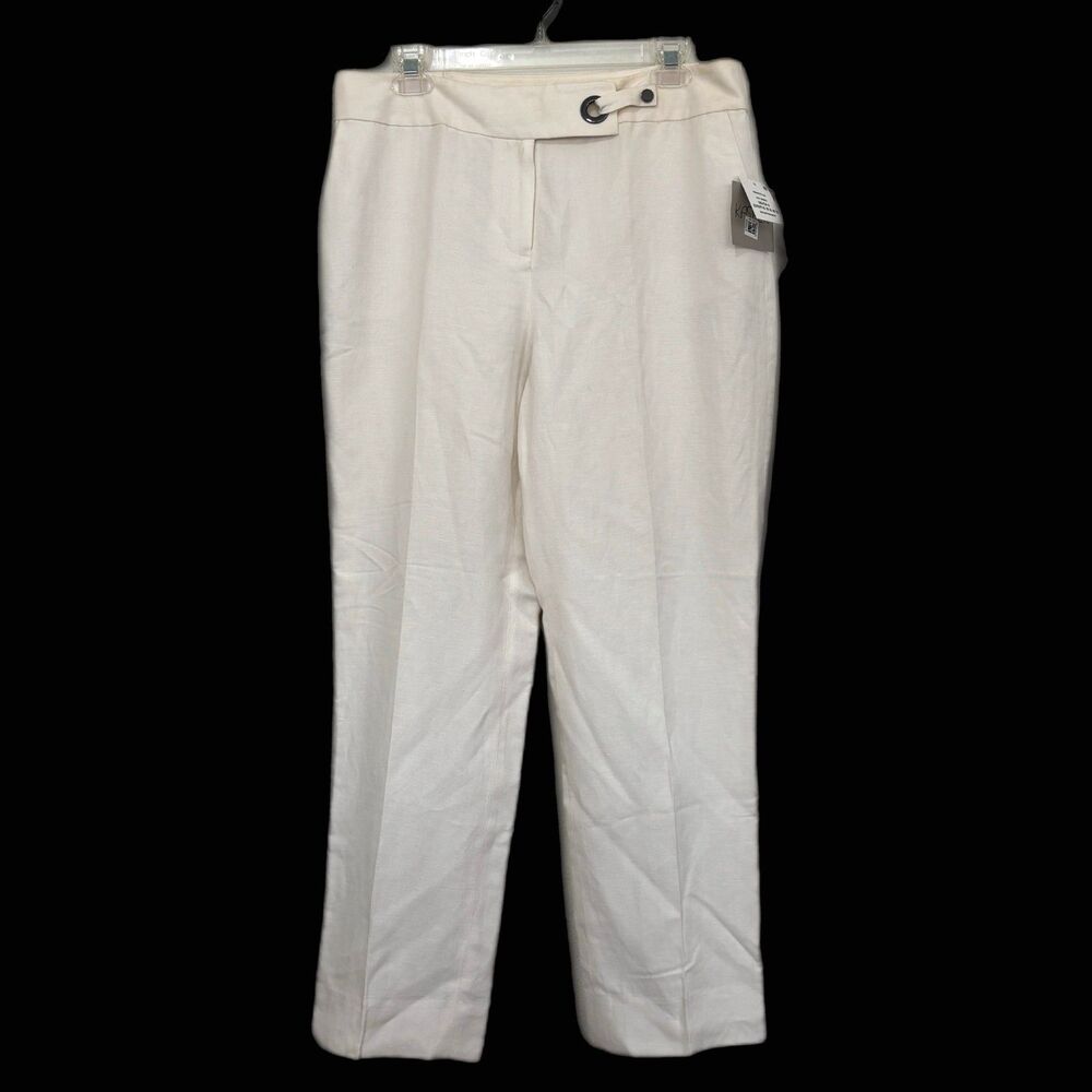 Kasper Womens Linen Blend Pant 8 Coastal Capsule Minimalist Fisherman Resort